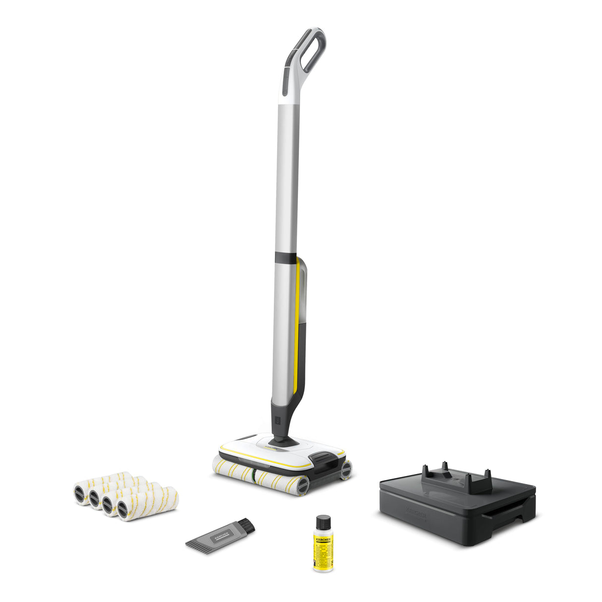 Kärcher Fregona eléctrica FC 7 sin cable Extra, con 4 rodillos giratorios de microfibra, autonomía de batería: aprox. 45 min, rendimiento de superficie por carga: aprox. 135 m², exclusivo en Amazon
