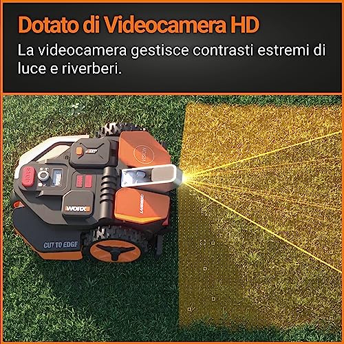 WORX Landroid Vision M550 WR205E Robot cortacésped para Jardines de hasta 550 m² – Robot cortacésped Inteligente sin Cable de limitación – WiFi y Bluetooth – prevención Activa de obstáculos con