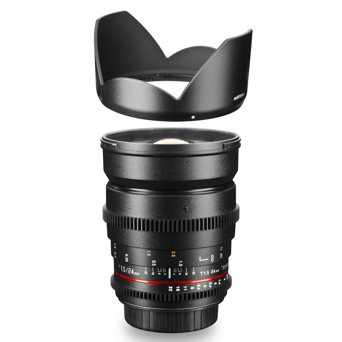 Walimex Pro - Objetivo Gran Angular para Montura Nikon (Rosca de 77 mm, 24 mm f/1,5)