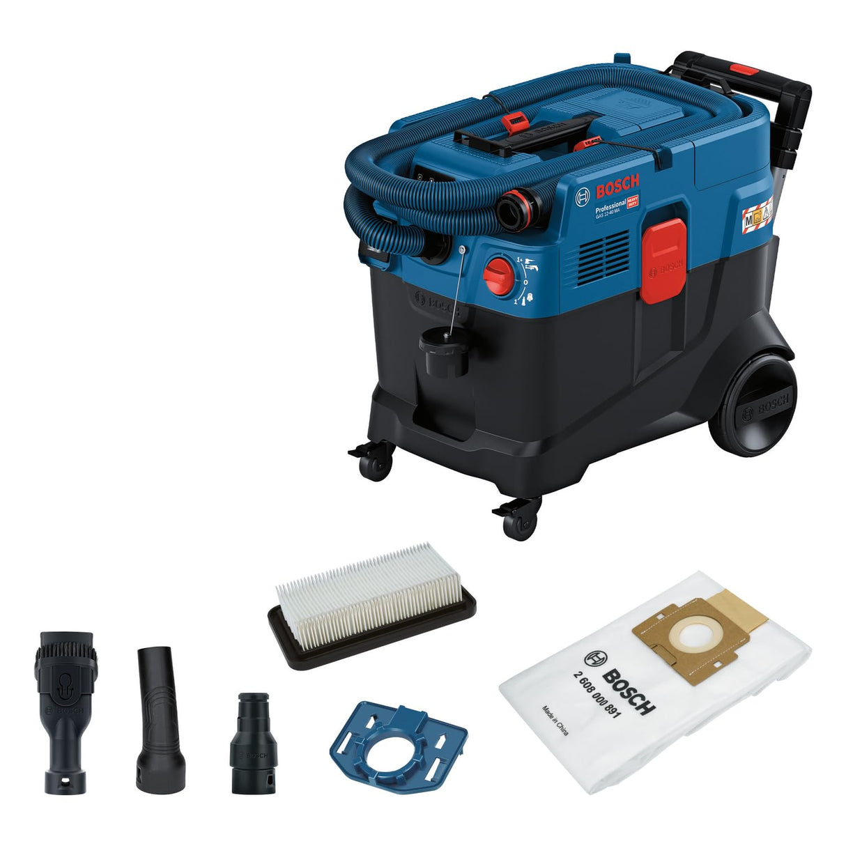 Bosch Professional aspirador universal GAS 12-40 MA (1200 W, limpieza automática del filtro (AFC), con filtro principal, manguera, adaptador PT combinado, boquilla de cepillo combinada)