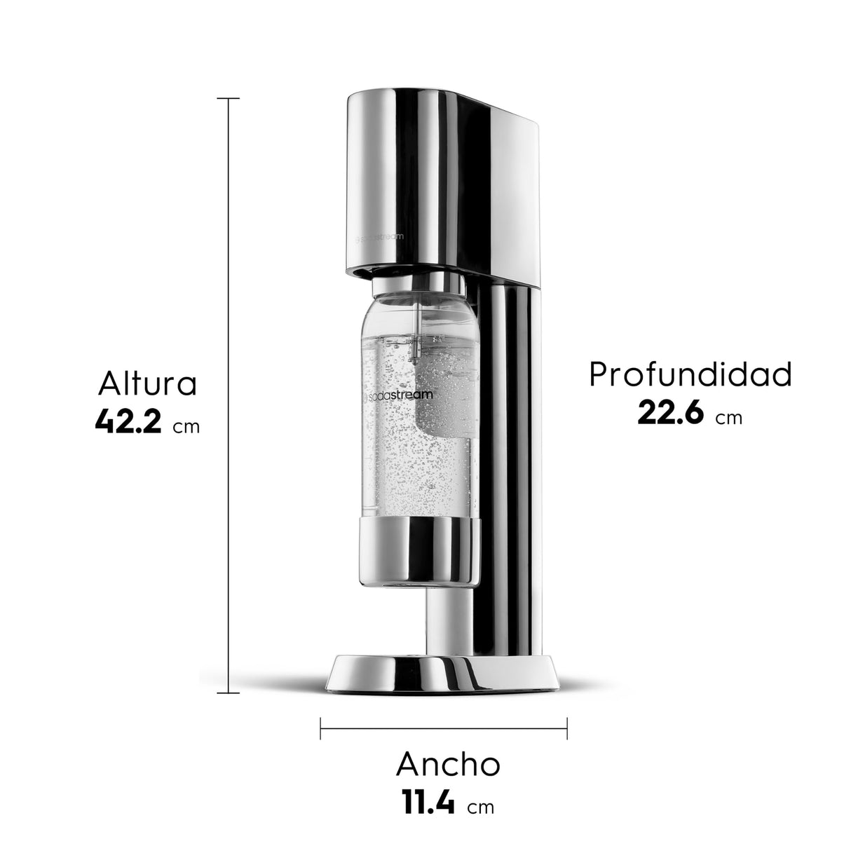 SodaStream Enso - Máquina Gasificadora de Agua Premium de Acero Inoxidable, Incluye Botella de 1 Litro para Gasificar Apta para Lavavajillas