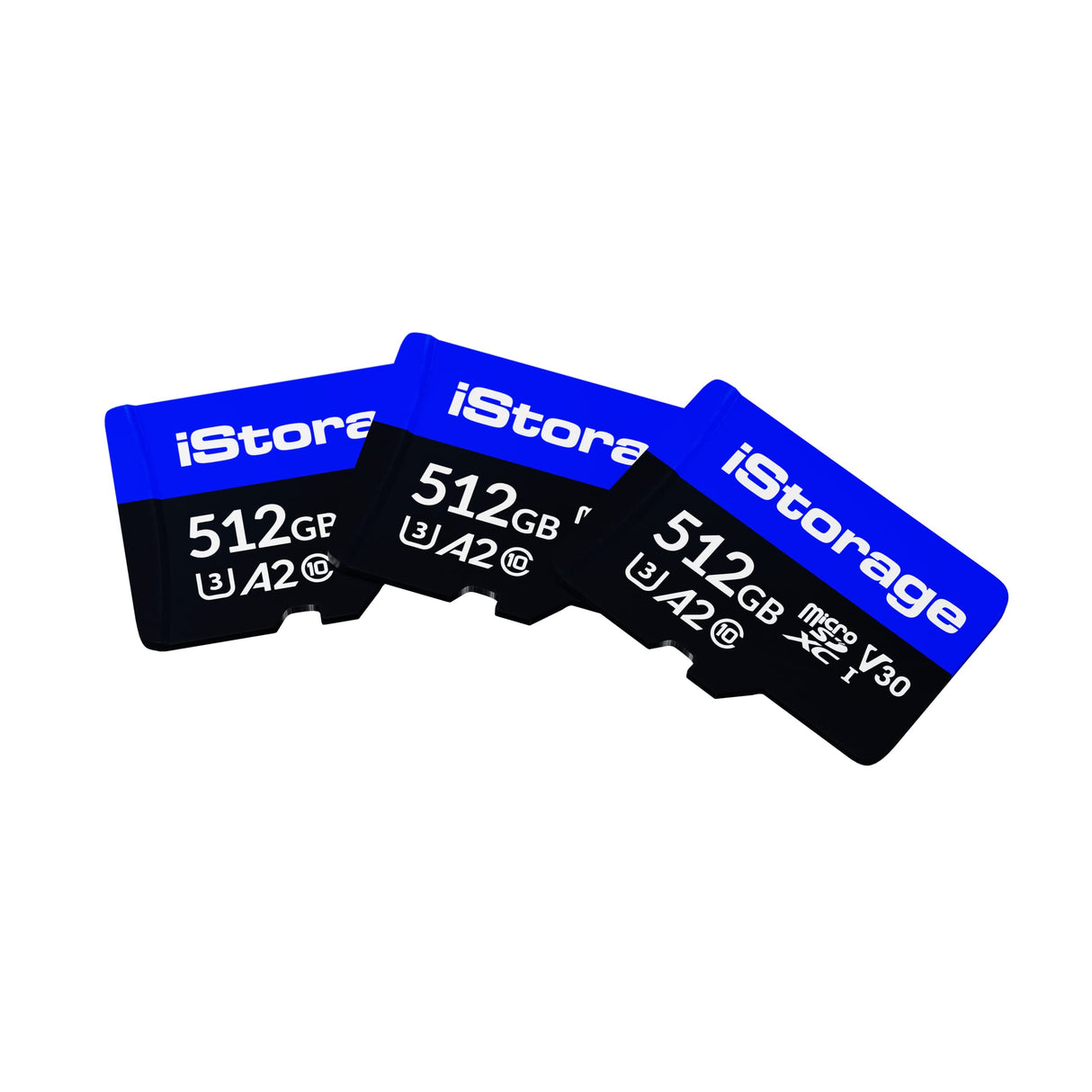 3 Pack iStorage Tarjeta microSD de 512GB | Cifre los Datos almacenados en Las Tarjetas microSD de iStorage usando la Unidad Flash USB datAshur SD | Compatibles sólo con Unidades datAshur SD