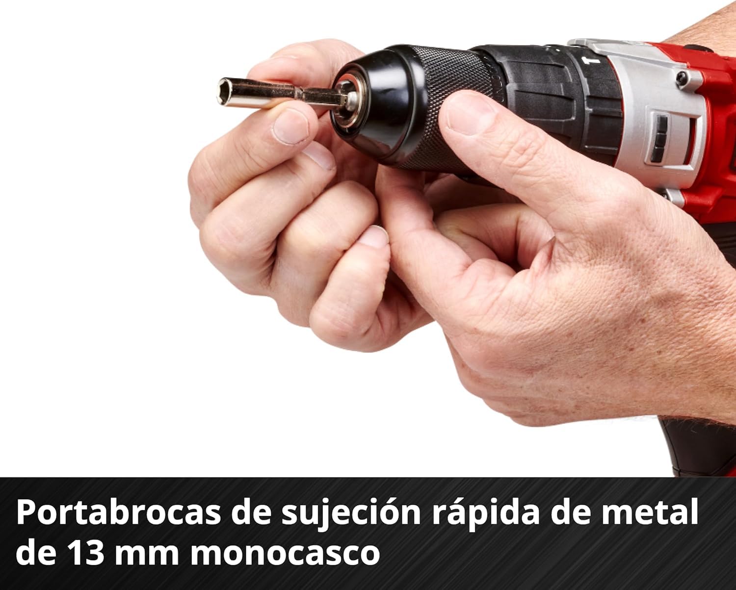 Taladro percutor con batería TE-CD 18/2 Li-i +64 PXC de Einhell (18 V, 44 Nm, engranaje de 2 veloc., incl. 2 baterías 2,0 Ah, cargador rápido, maletín y set de acces. de 64 piezas)