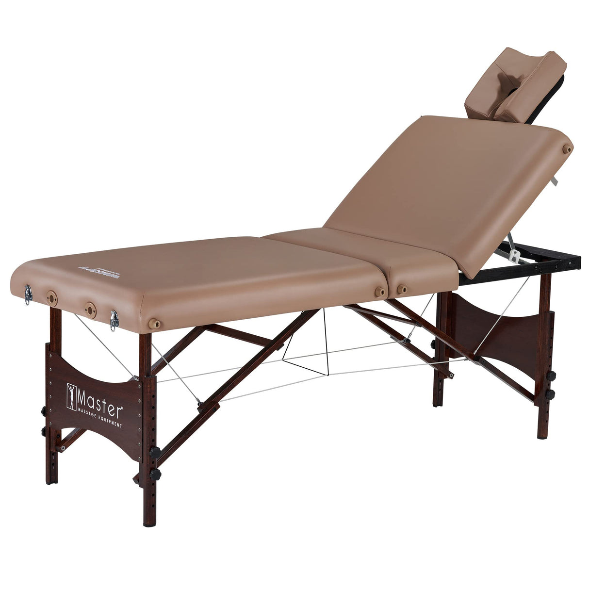 Master Massage Deauville Pro - Cuna de Masaje portátil (71 cm, Plegable, con Respaldo Ajustable sin Niveles), Color marrón Claro
