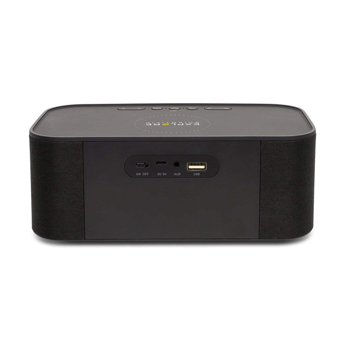 Explore Scientific BCC1001 - Altavoz estéreo Bluetooth con función de Despertador y Carga, Color Negro