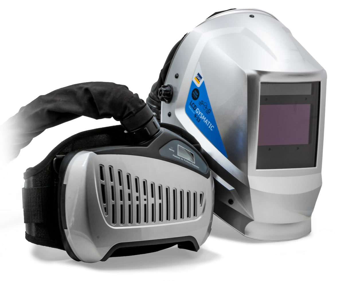 GYS, Máscara de soldadura respiratoria LCD GYSMATIC 3/9-13 G AIR True Color XL, campo de visión 100x60mm, oscurecimiento automático 0,04ms, clase óptica 1/1/1/1, filtro TH2 para MMA, TIG, MIG/MAG y