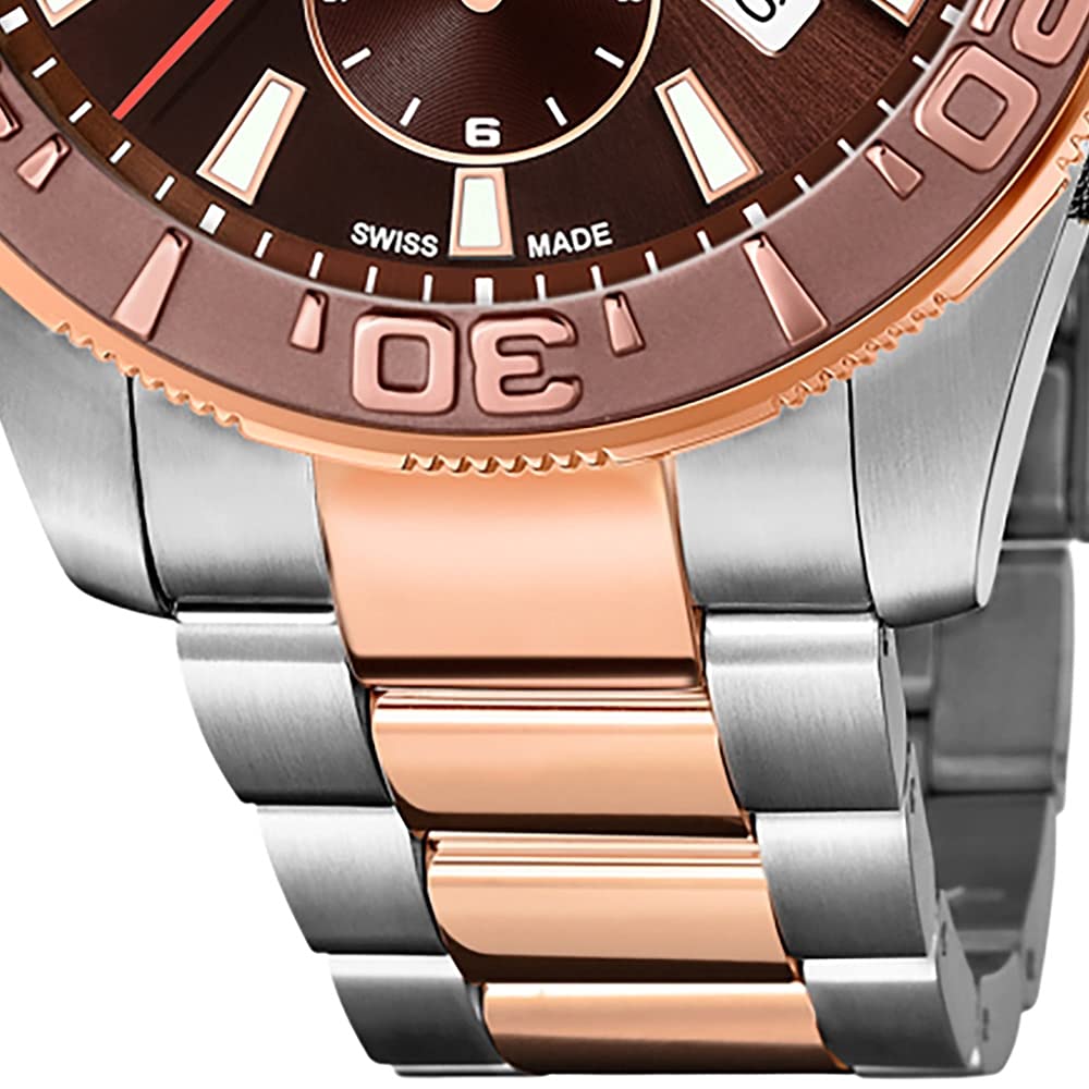 JAGUAR Reloj Modelo J874/1 de la colección Executive, Caja de 46,5 mm Marron con Correa Acero-Bronce para Caballero