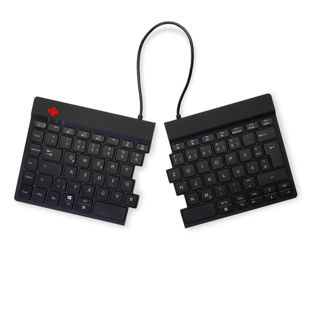 R-GO TOOLS Clavier ergonomique R-Go Split Break Avec logiciel de Pause, Clavier ergonomique divisé, QWERTZ (DE),