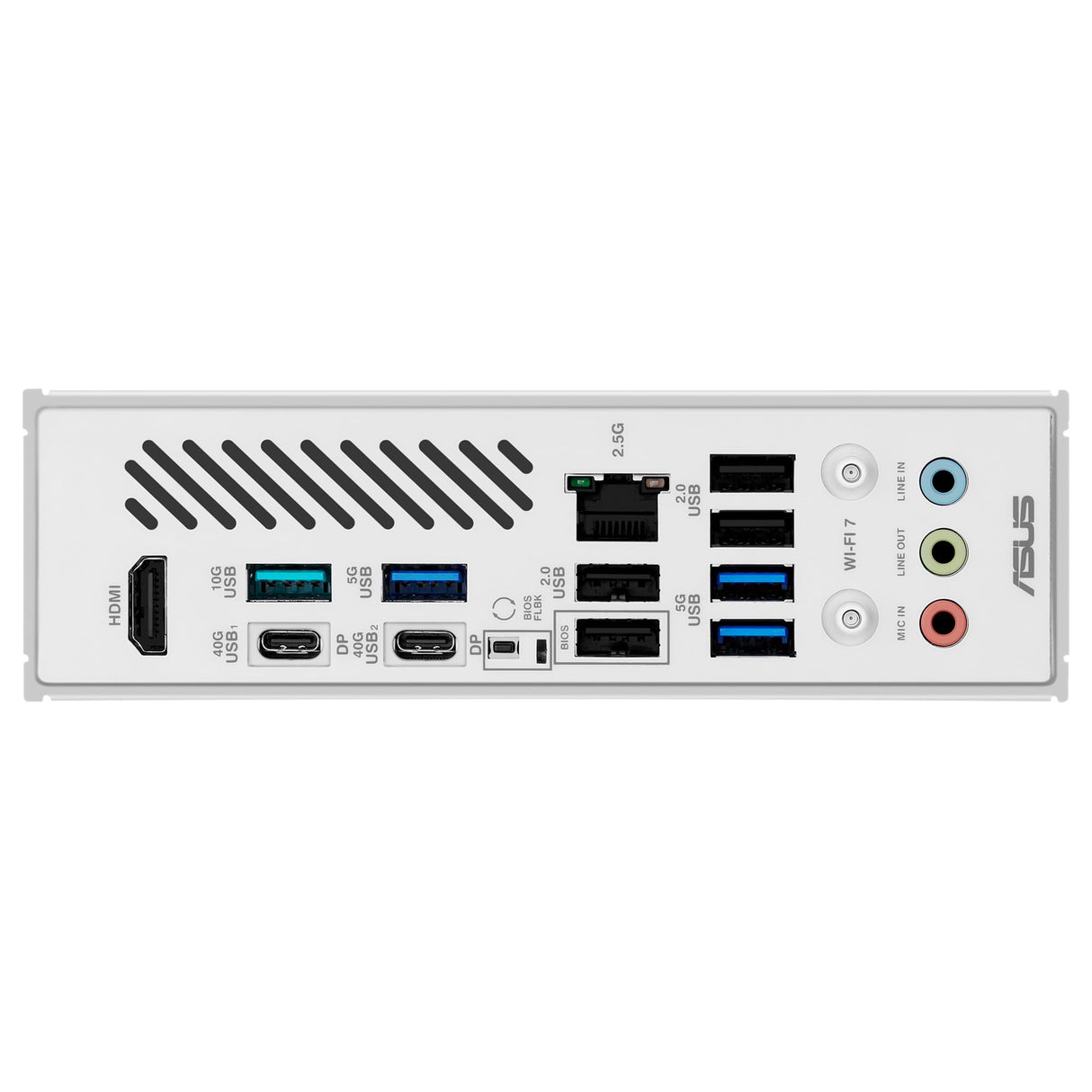 ASUS X870 MAX Gaming WIFI7 - Placa Base AMD X870 ATX, Blanco, 12+2+1 DrMOS, DDR5, PCIe 5.0, Q-Release, M.2, WiFi 7, WiFi Q Antenna, 2.5Gb Ethernet, HDMI, USB4, USB Tipo-C, BIOS Flashback, Aura Sync