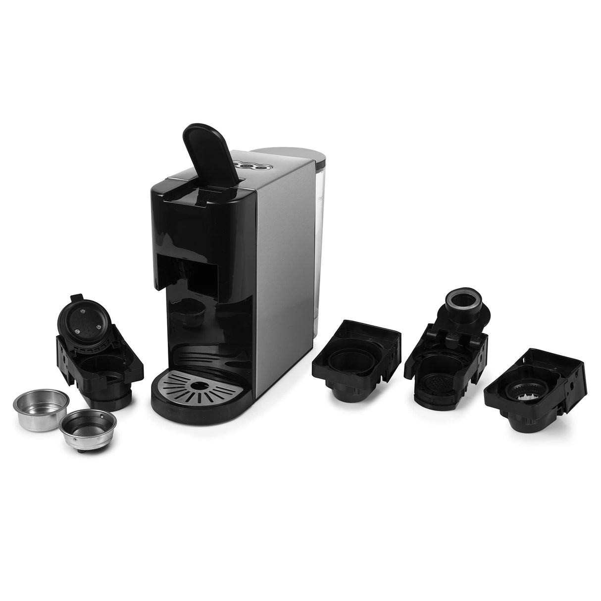 Princess 249451 Máquina de café multicápsulas, adaptadores para cápsulas Nespresso, Dolce Gusto, Lavazza a Modo Mio, monodosis ESE y café molido, 19 bares, depósito de agua extraíble 800 ml, 1450 W