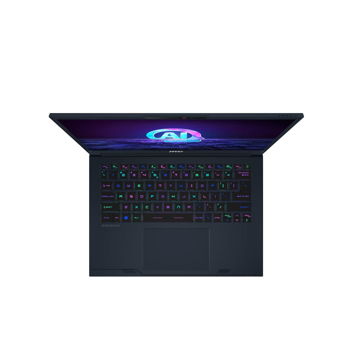 MSI Stealth 14 AI Studio A1VFG-030XES Ordenador Portátil Gaming 16" 16:10 2.8K OLED 120Hz (Intel Core Ultra 7 155H, 32GB RAM, 1TB SSD, RTX 4060-8GB, Sin Sistema Operativo) Star Blue, QWERTY Español