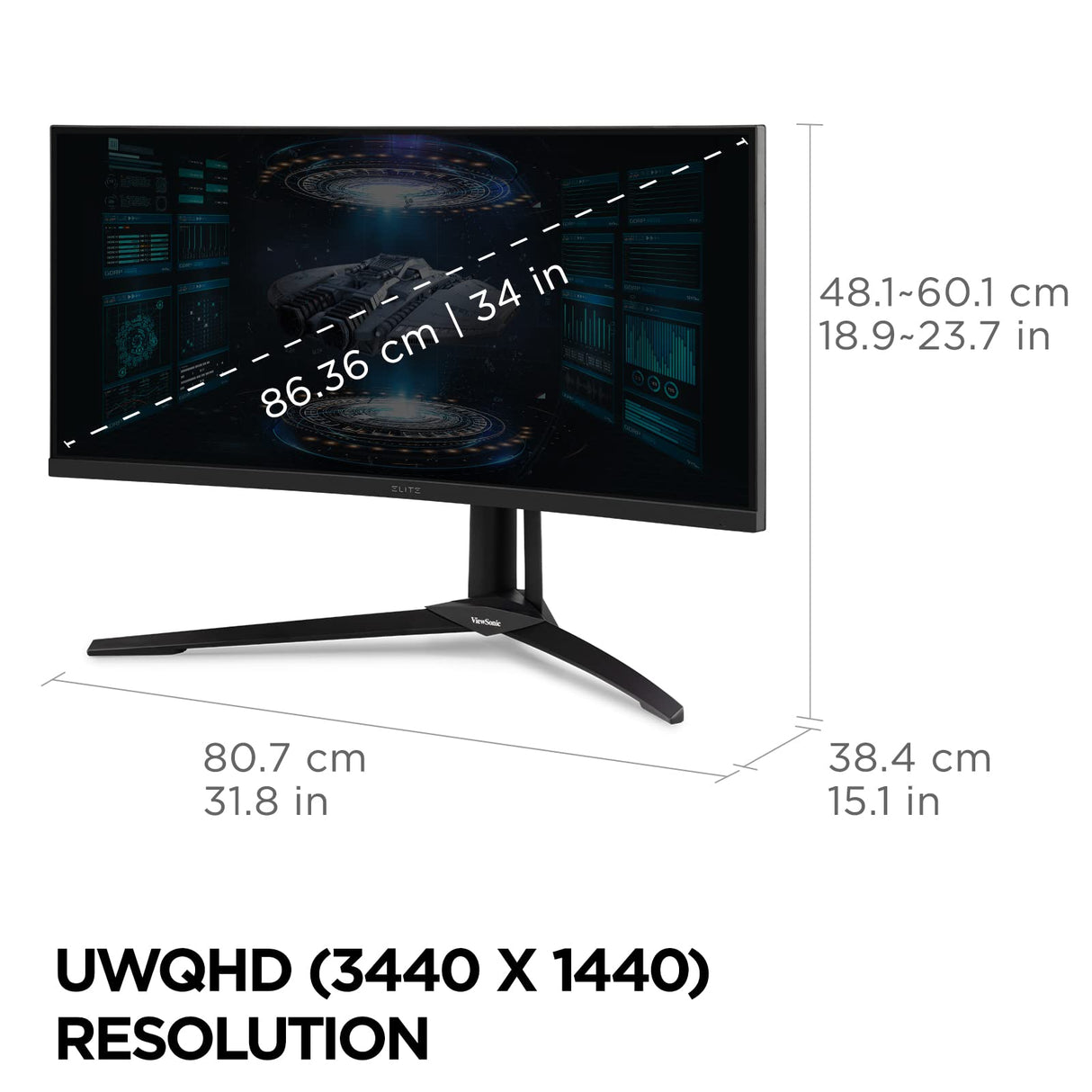 ViewSonic XG341C-2K, 86,36 cm (34 Zoll), 200Hz, UWQHD, VA - Quantum Dot, HDMI, DP, USB-C