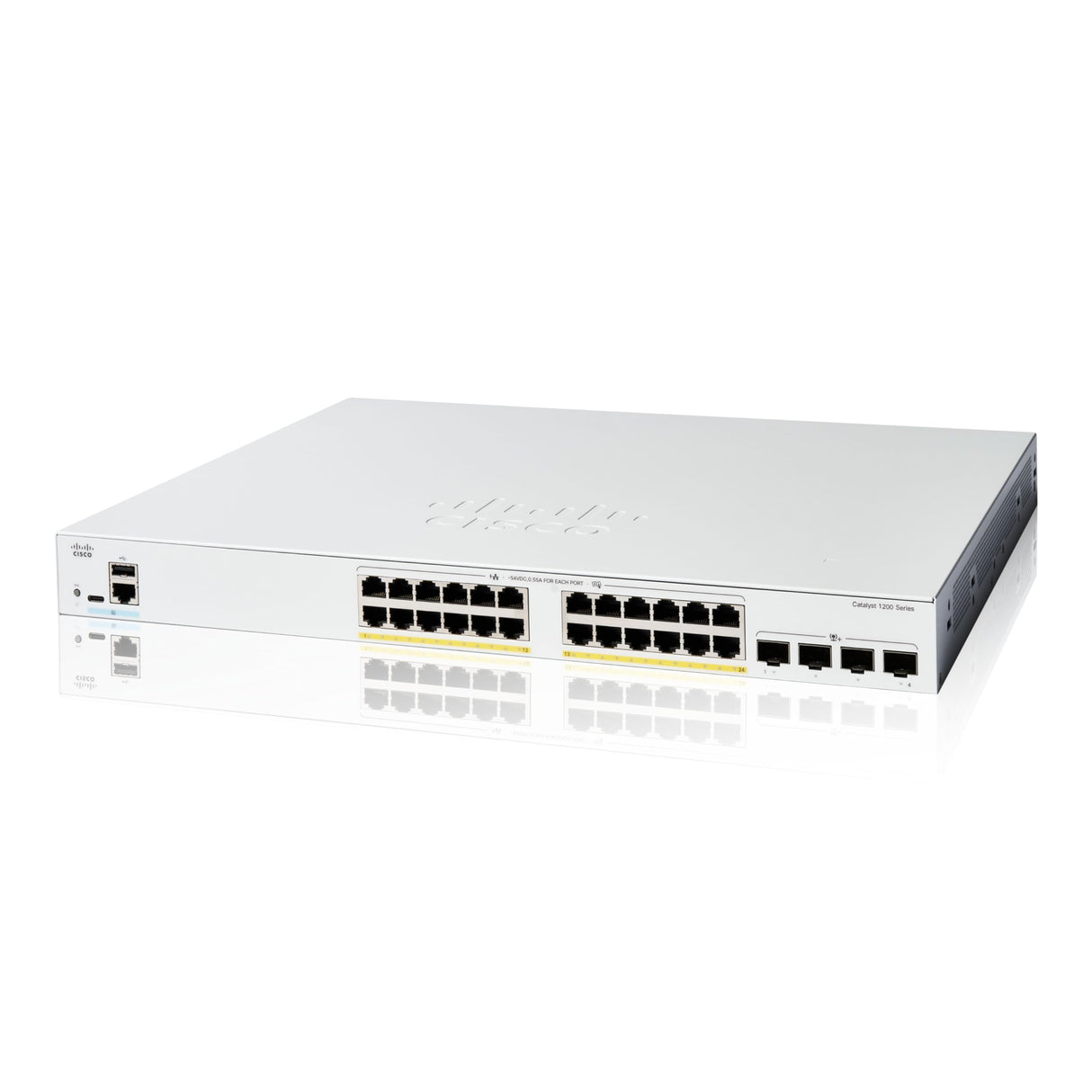 Cisco Switch Inteligente Cisco Catalyst 1200-24FP-4X, GE de 24 Puertos, PoE Completo, SFP+ 4 x 10 GE, protección Limitada de por Vida (C1200-24FP-4X)