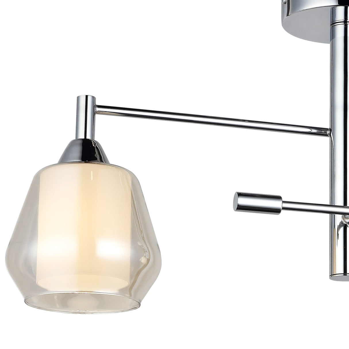 Homemania 1530-51-02 Lámpara de Pared Shelfie, Metal, Vidrio, Cromo, 28 x 64 x 44 cm, 2 x E27, Max 40W