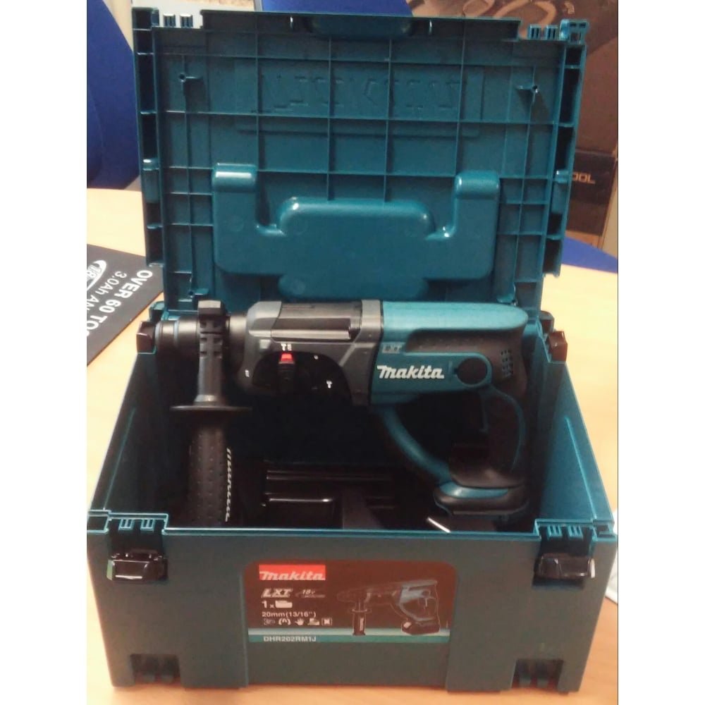 Makita DHR202ZJ Taladro percutor 18V batería SDS-Plus Max 20mm 1.9J 3 funciones MAKPAC