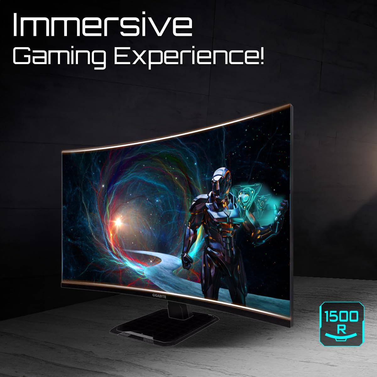 Gigabyte GS32QCA 31.5" Monitor Curvo para Gaming QHD - 2560 x 1440, 180Hz, 1ms, 250 CD/m², FreeSync, HDR Ready, HDMI 2.0, DisplayPort 1.4