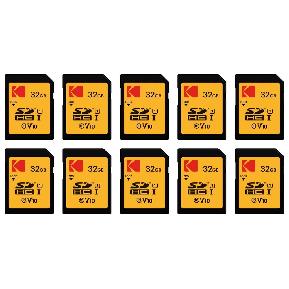 KODAK - Juego de 10 Tarjetas de Memoria SDHC de Alta Velocidad, 32 GB