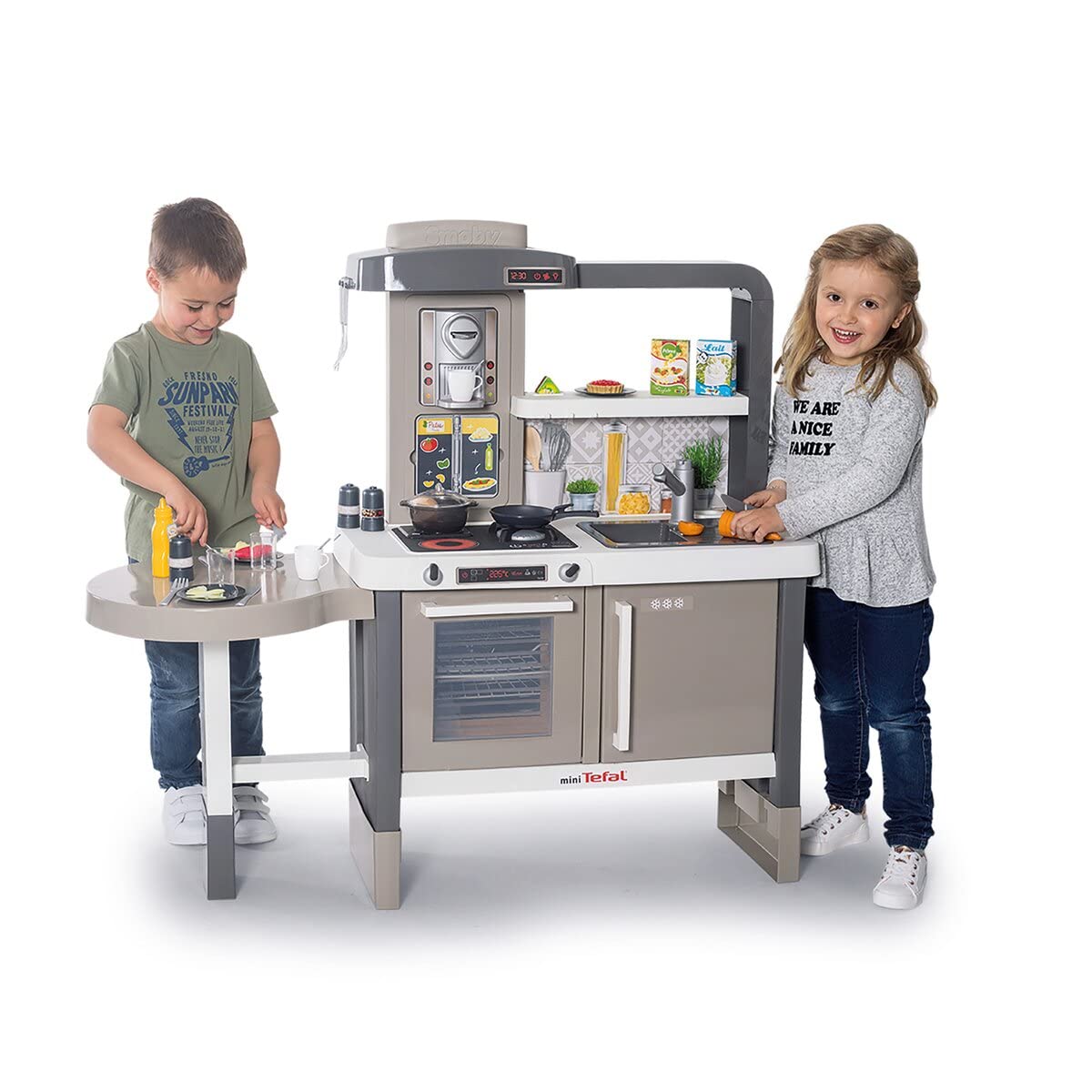 Smoby- Cocina Tefal de Juguete Evolutiva, Regulable en Altura, 40 Accesorios, con Funciones de Cocina y Mostrador Auxiliar, Adecuado a Partir de 3 años (7600312305), Multicolor, M, 312305