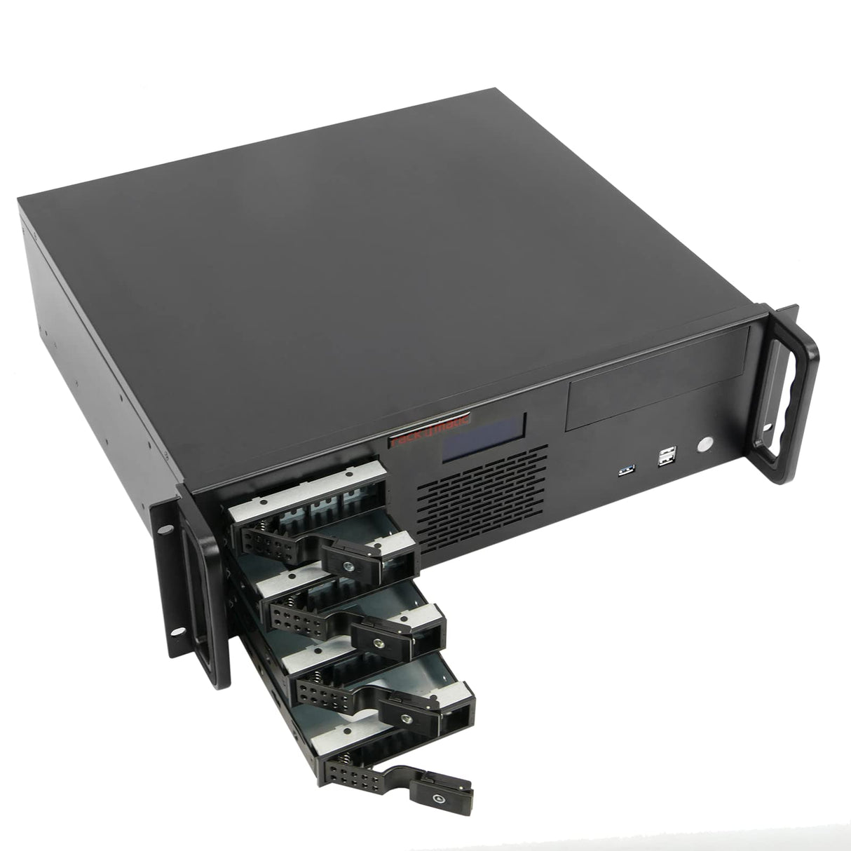 RackMatic - Caja rack 19" IPC microATX ATX 3U 2x5.25" 5x3.5" fondo 400mm