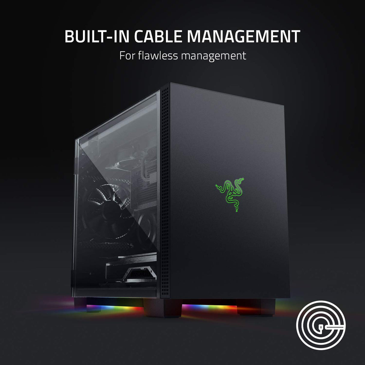 Razer Tomahawk Mini-ITX - Caja para juegos con Razer Chroma RGB (Puertas con bisagras en ambos lados, ventilación, filtro de polvo, gestión de cables, para radiadores de hasta 240 mm)
