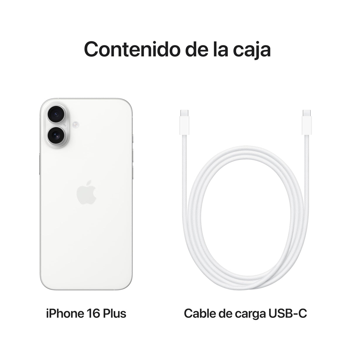Apple iPhone 16 Plus (128 GB) - Blanco + Funda Transparente con MagSafe