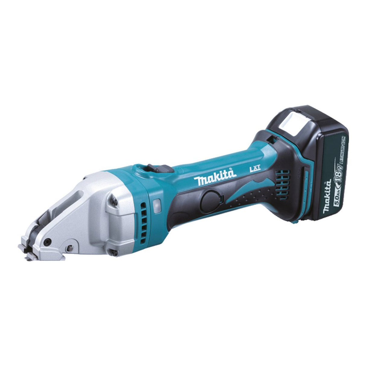 Makita batería curva Tijeras 18 V/5,0 AH, incluye 2 baterías y cargador MAKPAC (DJS101RTJ)