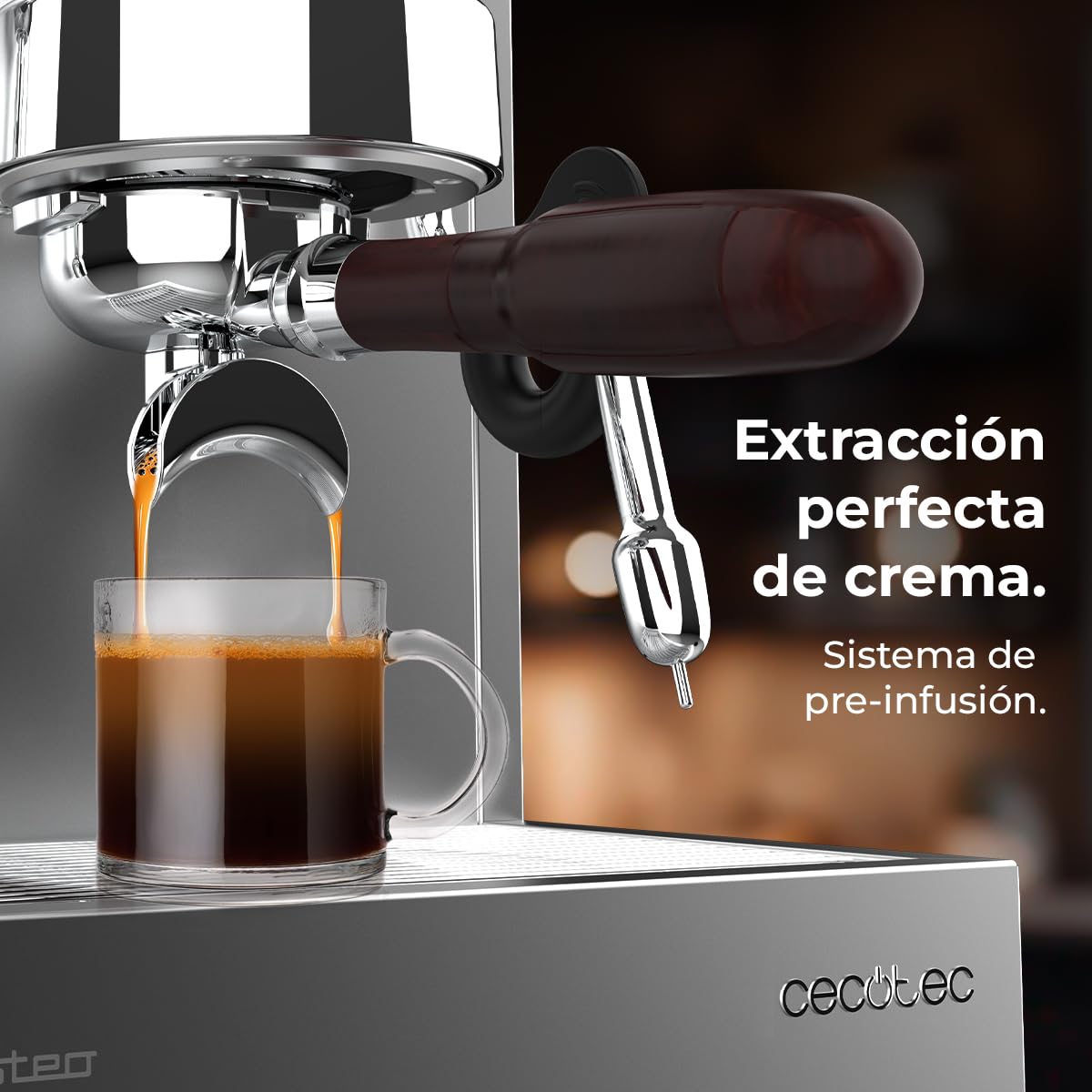 Cecotec Cafetera Express Barista Baristeo Classic. 2700W, Bomba 15 Bares, Control Pid, Doble Calentamiento, depósito 2.5L, Vaporizador, Grifos Profesionales, Extracción Crema, Diseño Profesional