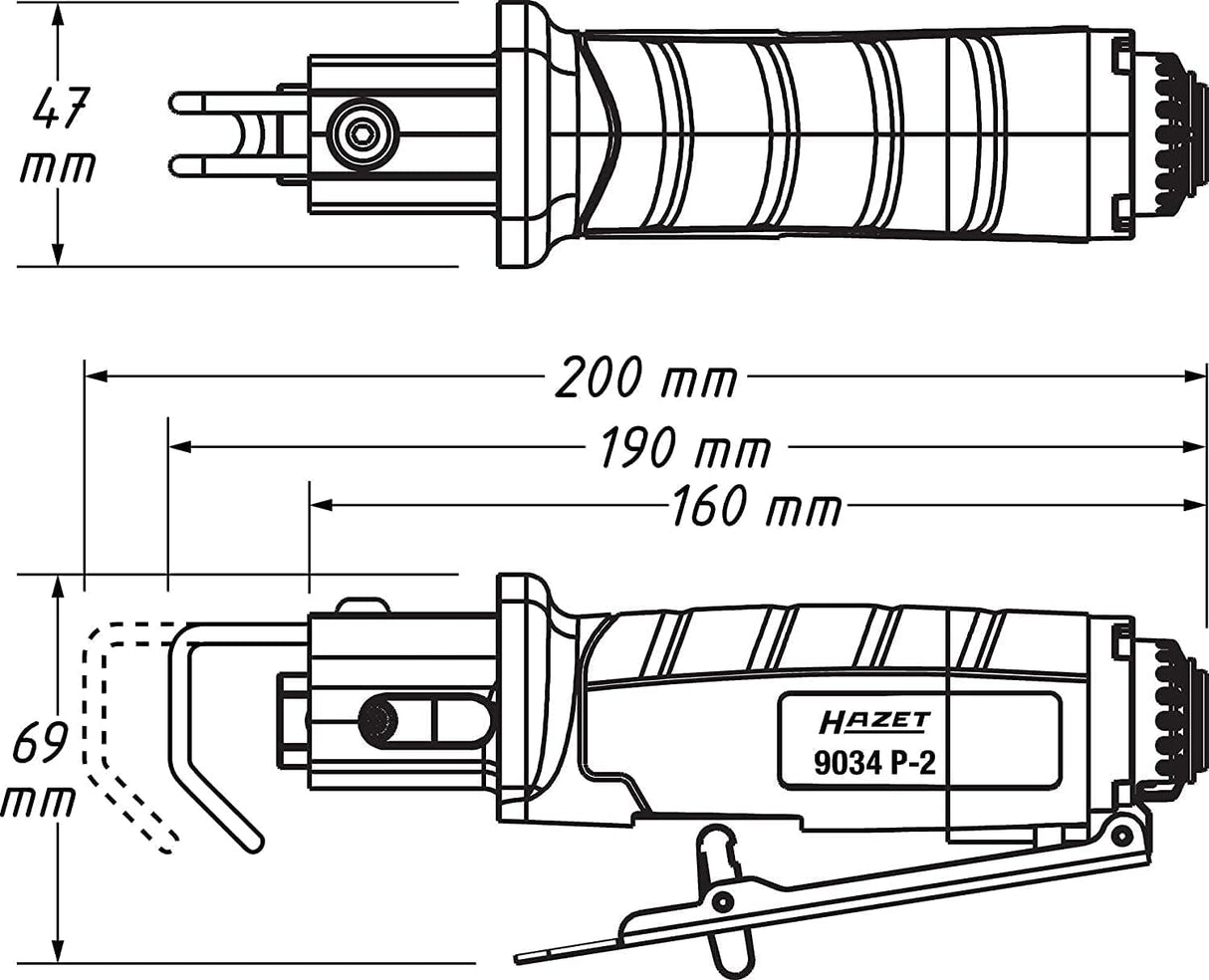 Sierra de calar HAZET 9034P-2 I incluye 3 hojas de sierra, 1 hoja de sierra alternativa, 5 limas y 1 llave hexagonal I herramienta práctica, para radios de sierra pequeños