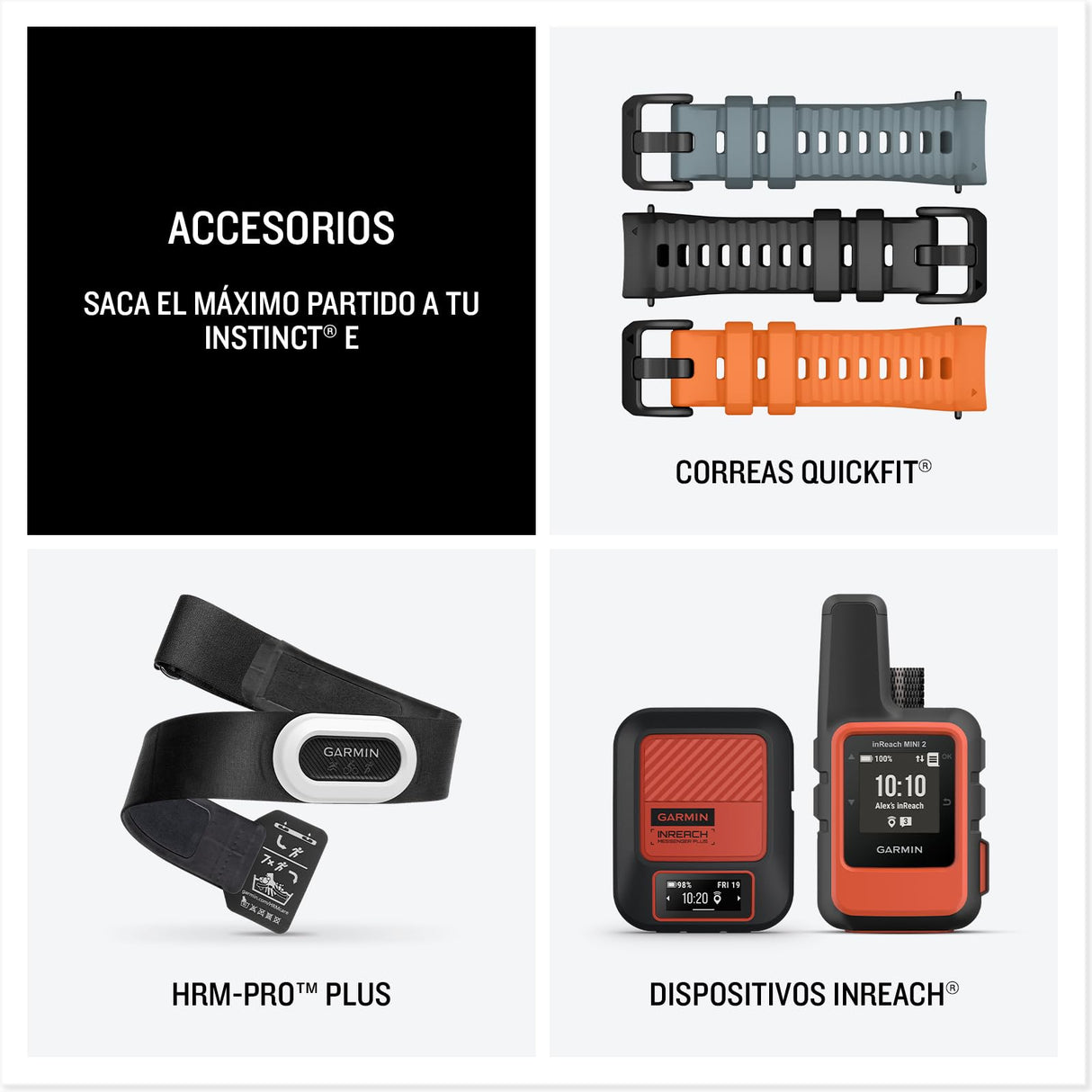 Garmin Instinct E, Reloj Inteligente con GPS, 40 mm, Resistente al Agua, Aplicaciones Deportivas integradas, Monitorización de la Salud, Notificaciones Inteligentes, Negro