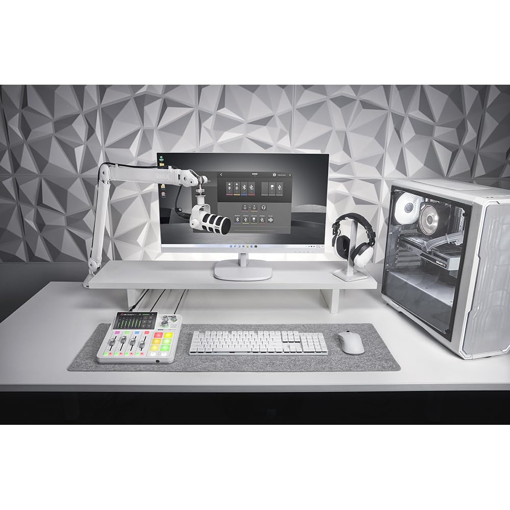 RØDE RØDECaster Duo RØDECaster Duo de RØDE, solución de producción de audio compacta todo en uno para podcasts, transmisiones, producción musical y creación de contenido (Blanco)