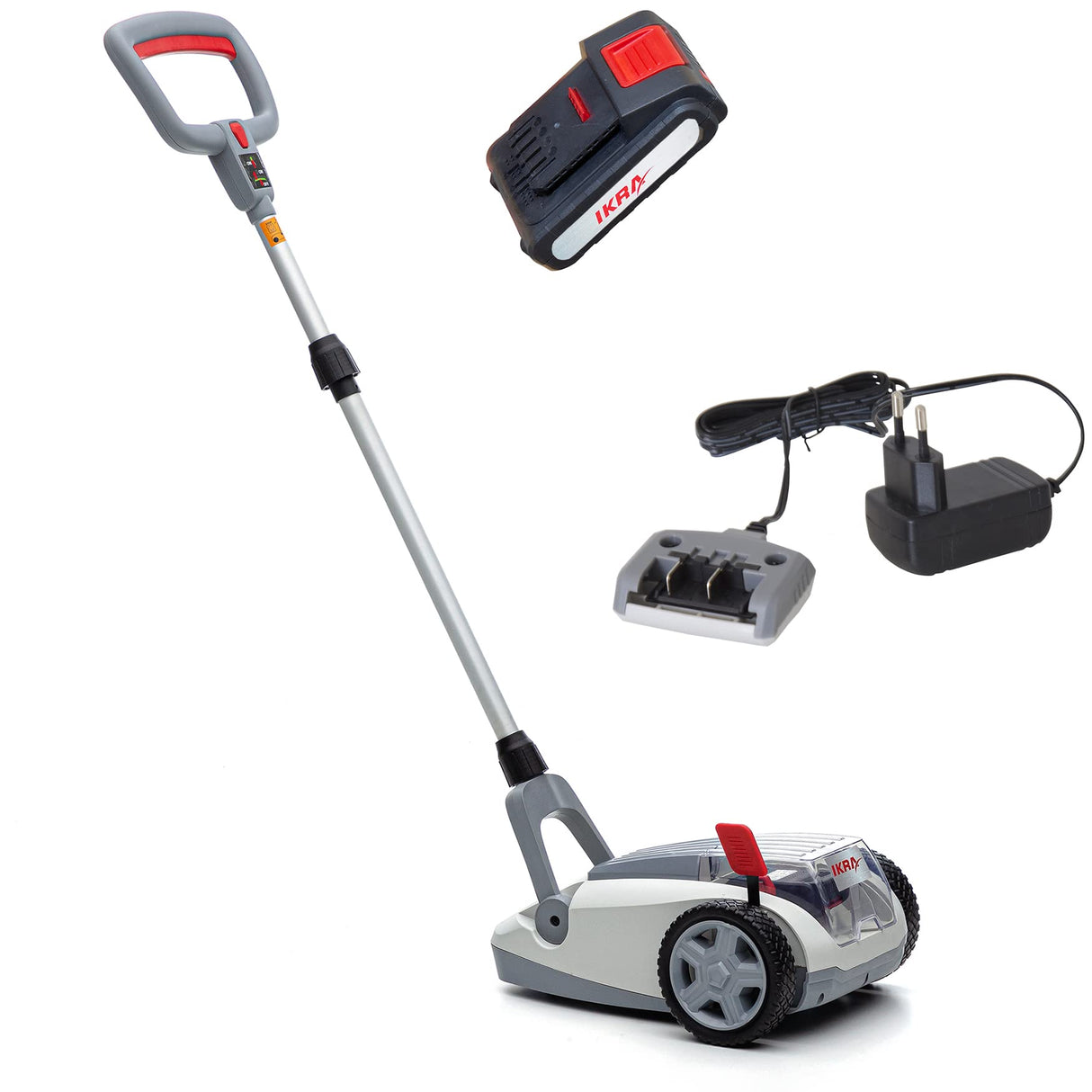 IKRA cortacésped a batería ICHM 20 (ICM 2021) con función trituradora, para céspedes pequeños de hasta 50 m², Incluye batería y Cargador