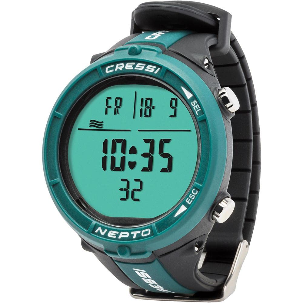 Cressi Nepto Watch Computer Reloj de computadora Freediving, Unisex, Verde, Talla única