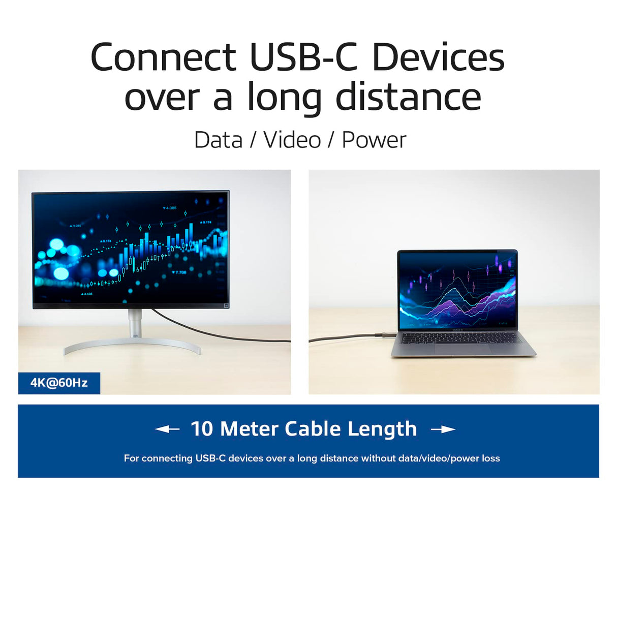 ACT Cable óptico activo USB C (AOC) de 10 m, cable de video USB C USB 3.2 Gen2, 10 Gbps de alta velocidad, cable activo de fibra óptica USB C, para videoconferencia, Smartboard - AK4310