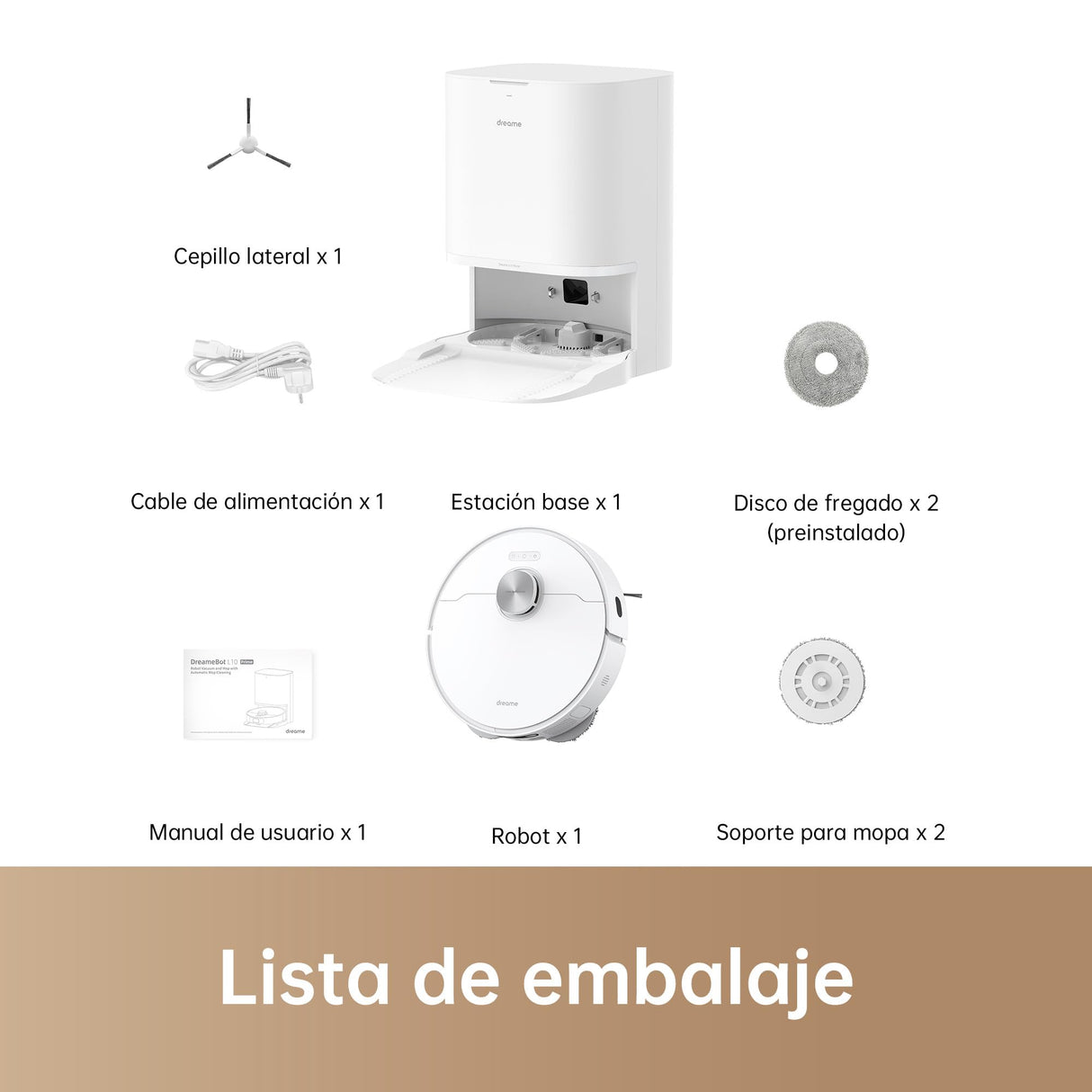 DREAME L10 Prime Robot Aspirador con Base de Autovaciado Blanco