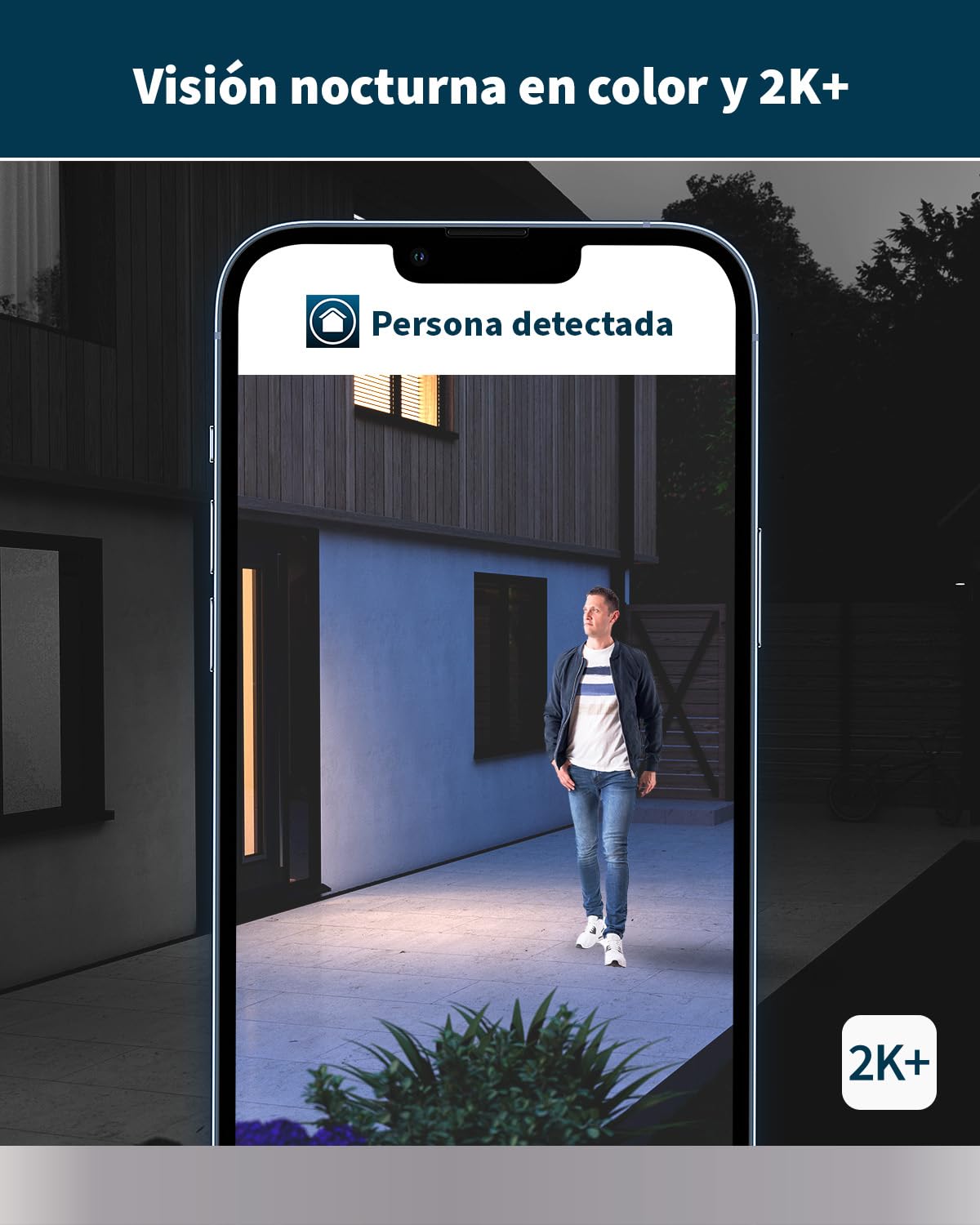 Arlo Pro 5 Camara de Vigilancia WiFi Exterior 2K, Camara Vigilancia WiFi Interior, Sensor de Movimiento, Alarmas para Casa, Visión Nocturna Color, Prueba Secure Incluida, 2 Cámaras, Blancas