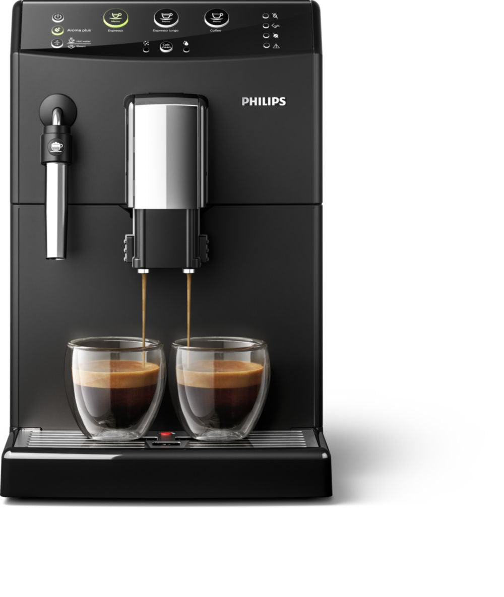 Philips HD8827/01 3000 Serie Cafetera automática, espumador de leche clásico, color negro sin kit de mantenimiento completo negro