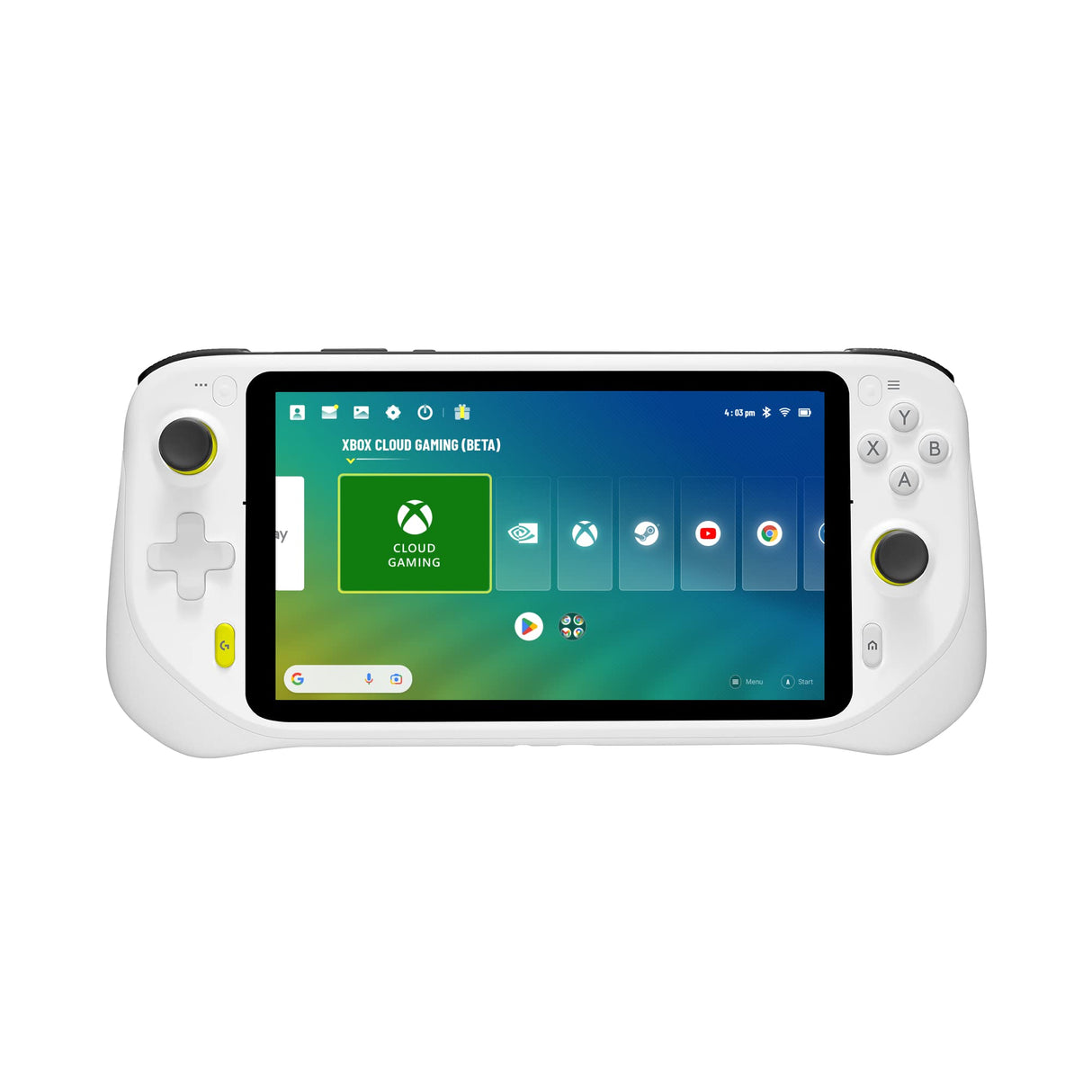 Logitech G Cloud Gaming Handheld, Consola Portátil con Batería de Larga Duración, Pantalla Táctil 1080P de 7 in, diseño ligero, Xbox Cloud Gaming, NVIDIA GeForce NOW, Google Play, Enchufe EU, Blanco