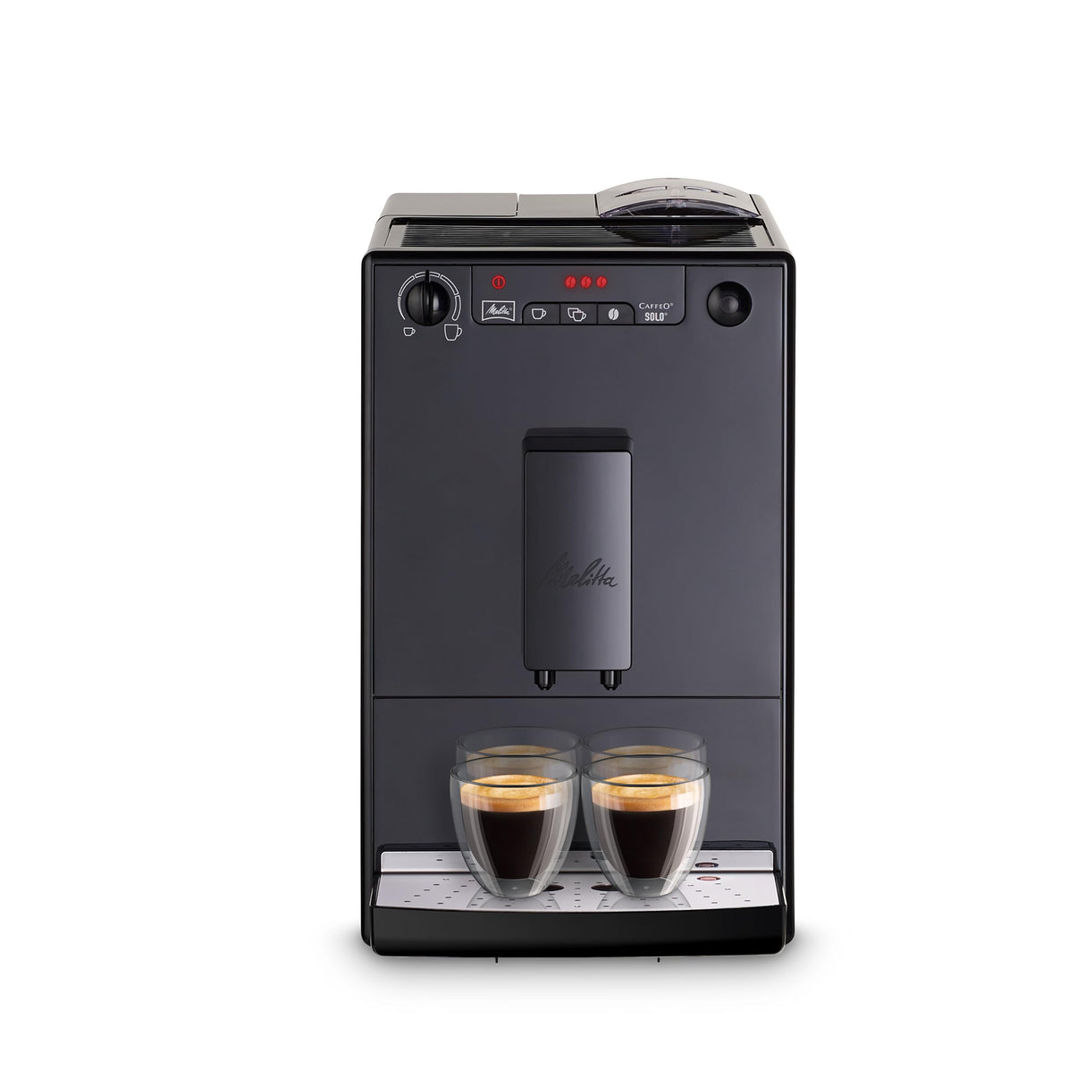 Melitta Solo E950 - Cafetera superautomática compacta con modo doble taza para expreso, máquina de café con sistema de extracción de aroma, boquilla regulable y limpieza automática, 1,2 L, negro