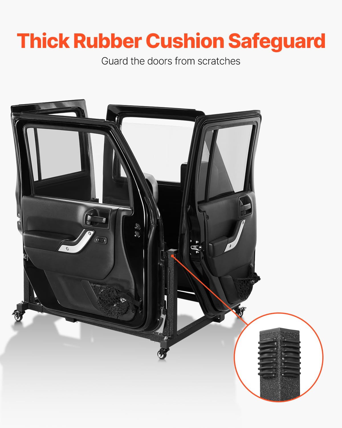 VEVOR Carro de almacenamiento para 4 puertas Jeep Wrangler JK JL/Gladiator JT 2007-2023 JK JL/Gladiator JT 2007-2023 JK JL/Gladiator JT Negro