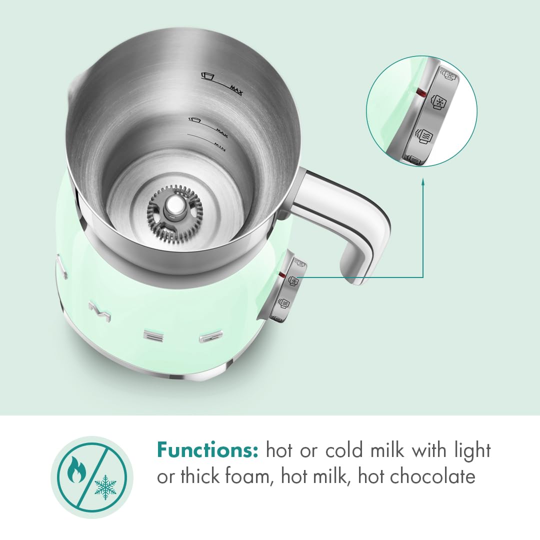 Smeg MFF11PGEU milk frother 50`s Style pastellgrün
