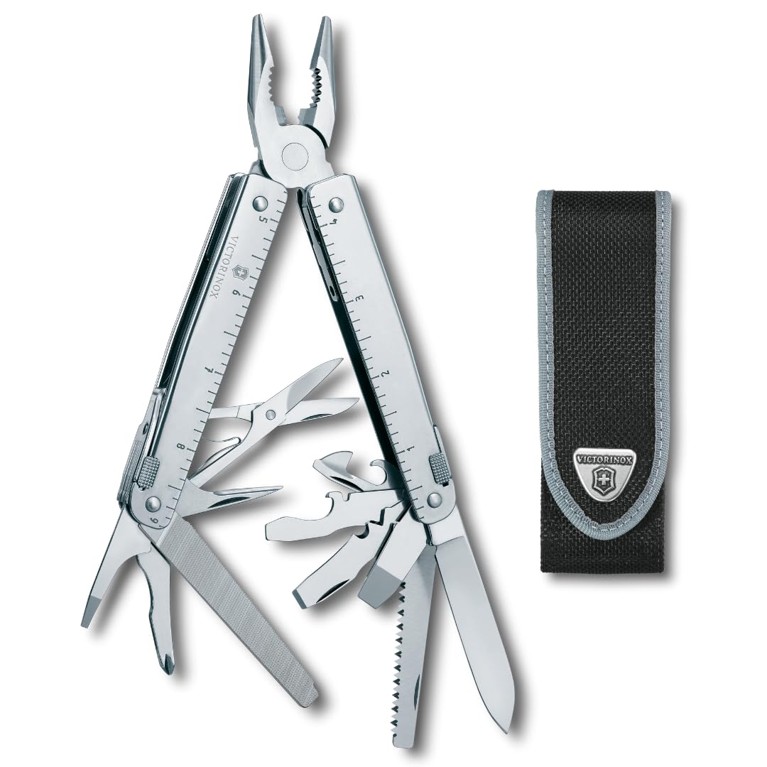 Victorinox Swiss Tool, Multiherramienta de Bolsillo Suiza, Multifunción, 26 Funciones, Alicate multiuso de punta fina, Bloqueable