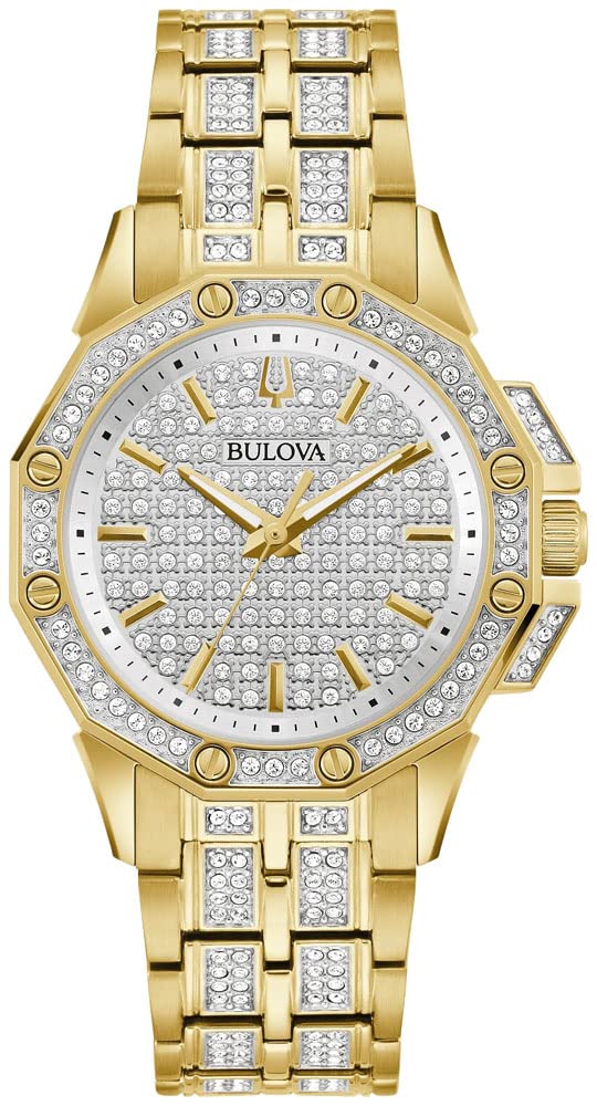 Bulova Reloj Analógico para Mujer de Cuarzo con Correa en Acero Inoxidable 98L302