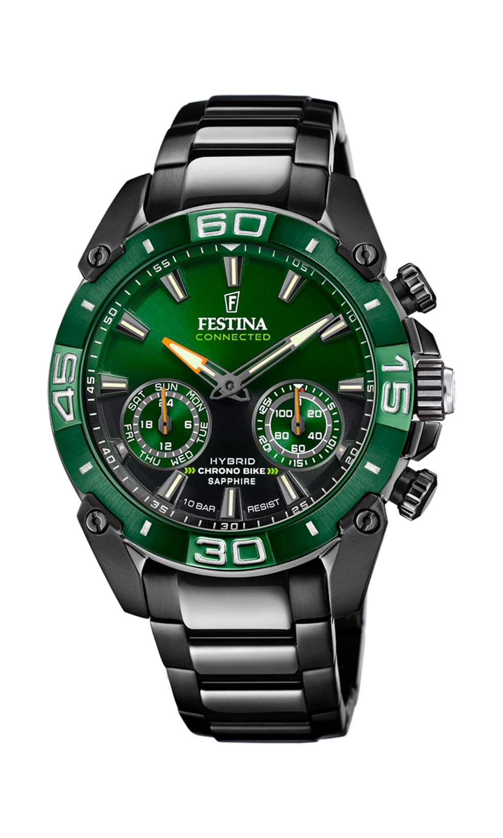 Festina Reloj Hombre F20548/2 Connected Caja de Acero Inoxidable 316l Rosa Correa de Acero Inoxidable 316l Negro
