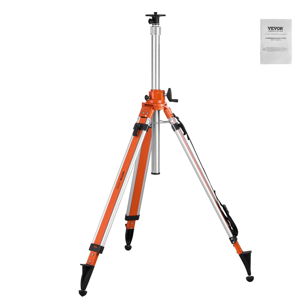 VEVOR Trípode para Nivel Láser Resistente, Ajuste de Altura de 1145-2905 mm, con Burbuja de Nivel y Limitador de Difusión, Pies Antideslizantes Elevables para Construcción, 200 x 145 x 1270 mm