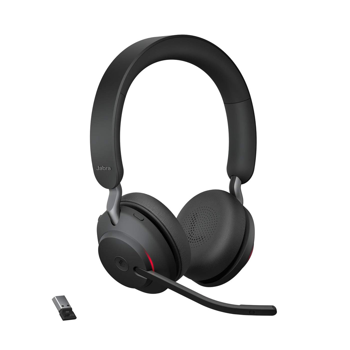 Jabra Evolve2 65 Auriculares Inalámbricos Estéreo PC con Cancelación de Ruido - Certificados para Microsoft Teams - Batería de Larga Duración - Adaptador Bluetooth USB-A - Negro