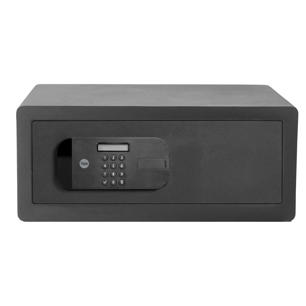 Yale Caja Fuerte Motorizada de Alta Seguridad para Portátil: Cierre Biométrico con Huella Dactilar, Cadena Motorizada 22 mm, Incluye Llave y Luz Interior, Azul 26,9 L