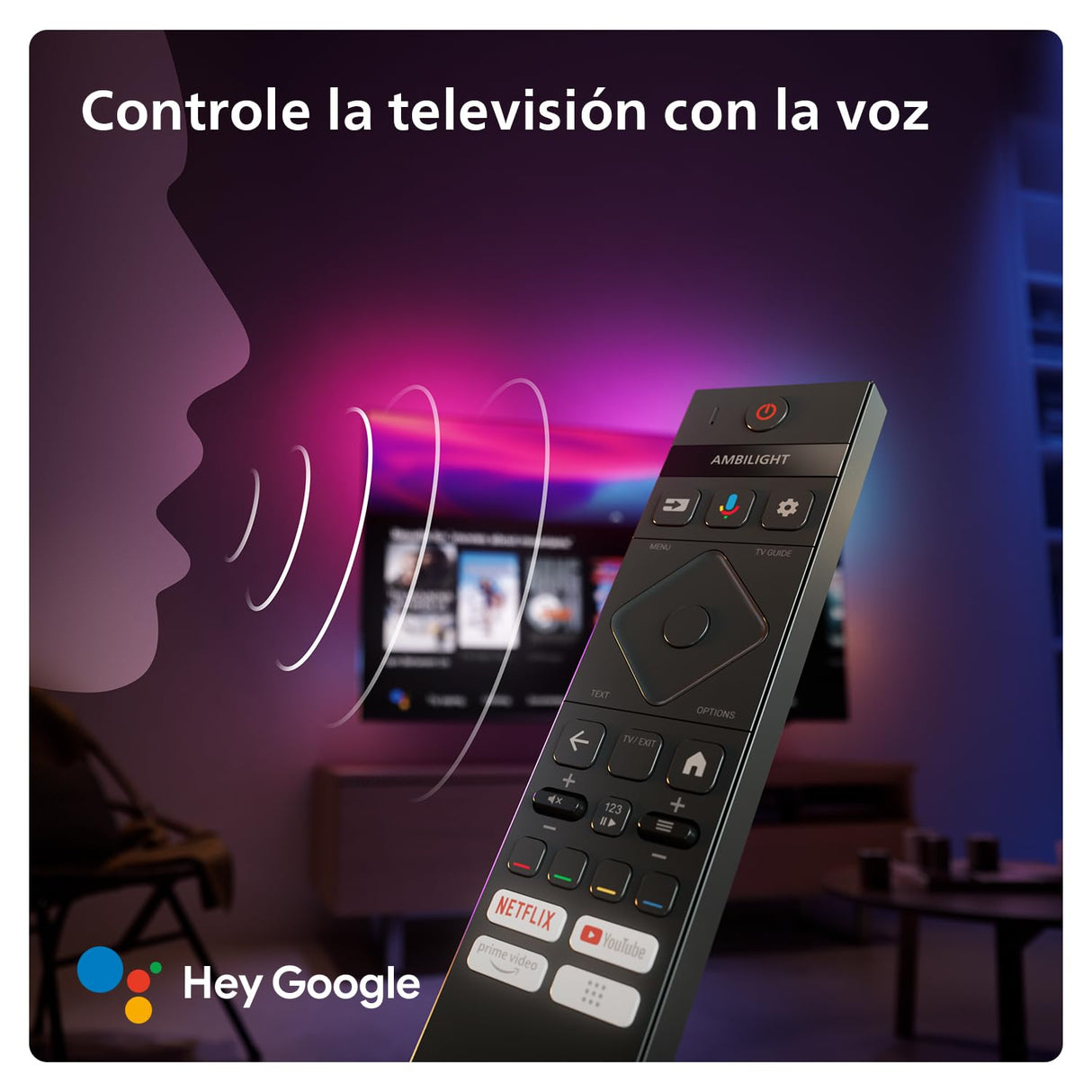 Philips Ambilight 55OLED819: Smart TV 4K OLED - Pantalla de 55 Pulgadas con P5 AI Picture, Google TV, Dolby Vision y Dolby Atmos Sound, Funciona con Alexa y Asistente de Google - Metal