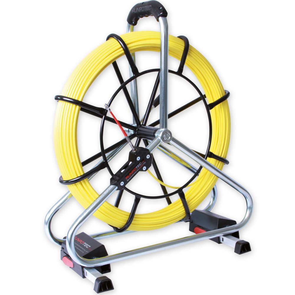 Runpotec GUIA PASACABLES PROFESIONAL 80 M.L.. Ref. 10065 PROFISET . Varilla de fibra de vidrio de 6 mm de grosor. Incluye carrete de acero