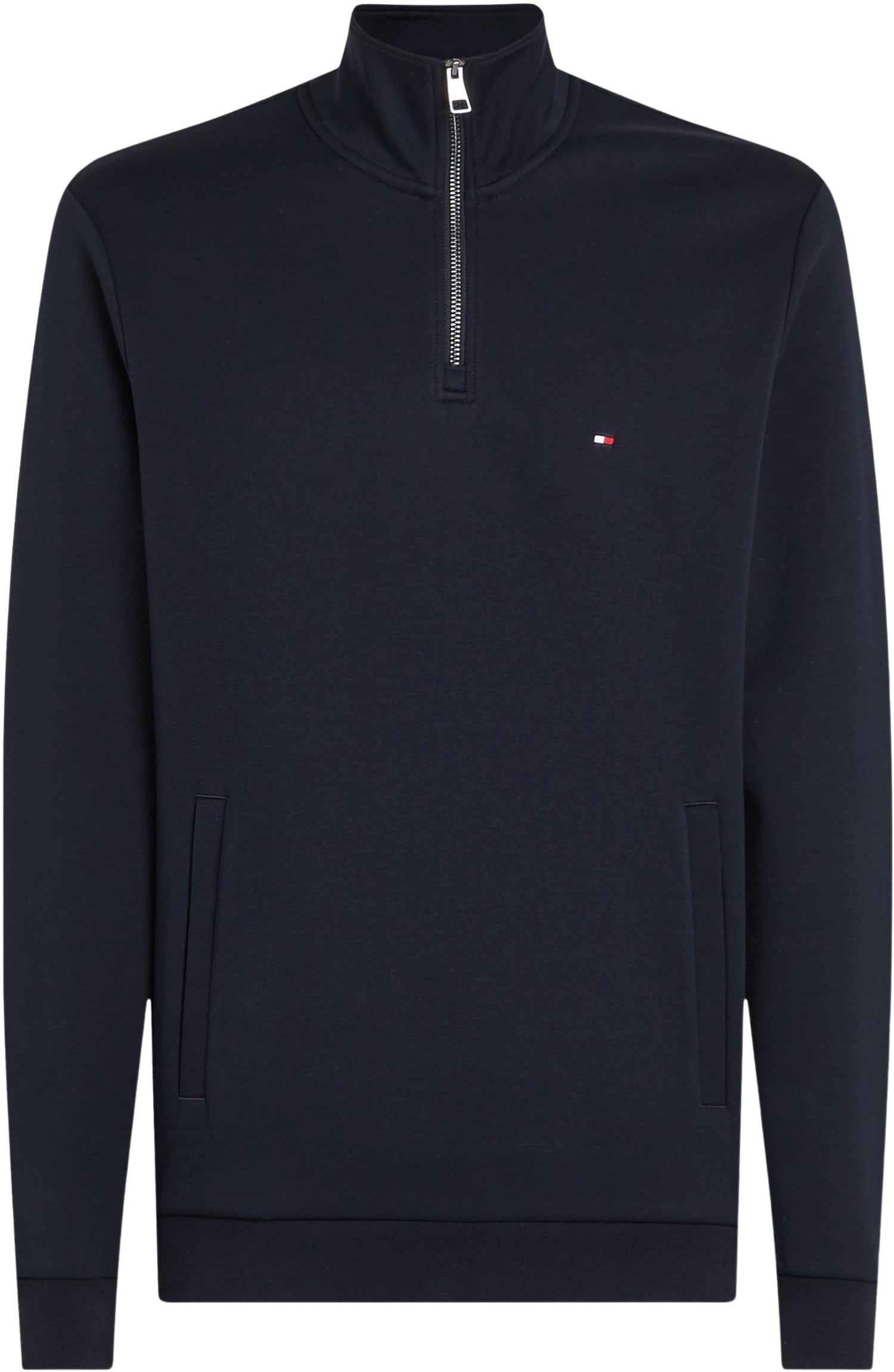 Tommy Hilfiger Sudadera con cremallera Hombre Essential Intechno 1/4 Zip con cuello alto, Azul (Desert Sky), 3XL