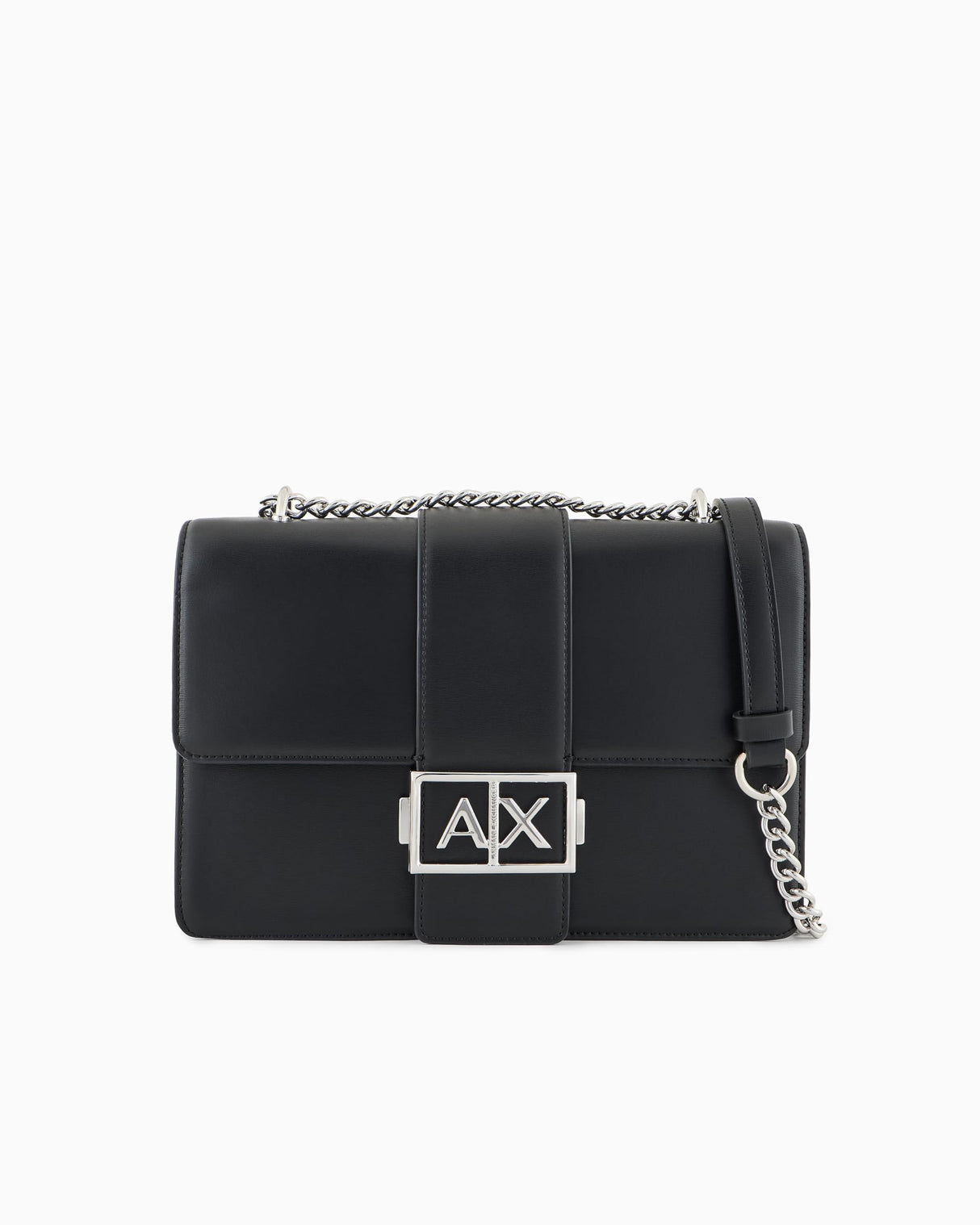 Armani Exchange Jodie, Sustainable, Chain Strap, Crossbody Mujeres, Negro, Talla única
